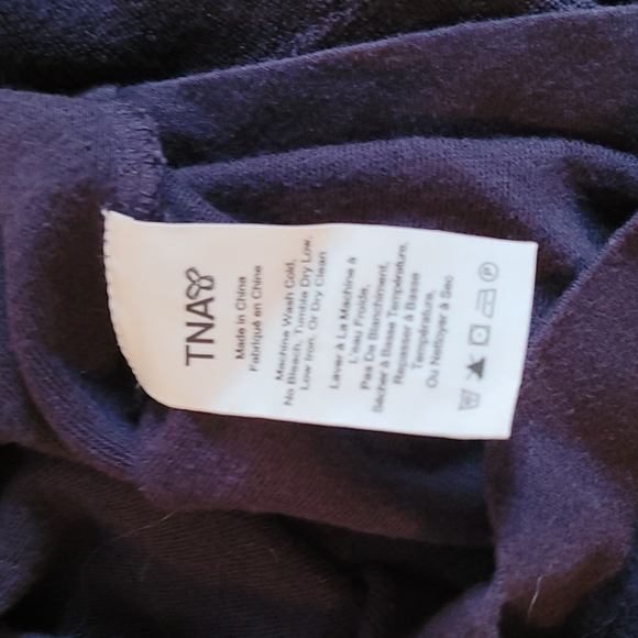 TNA black long sleeve terry cloth top XXS - Picture 6 of 7